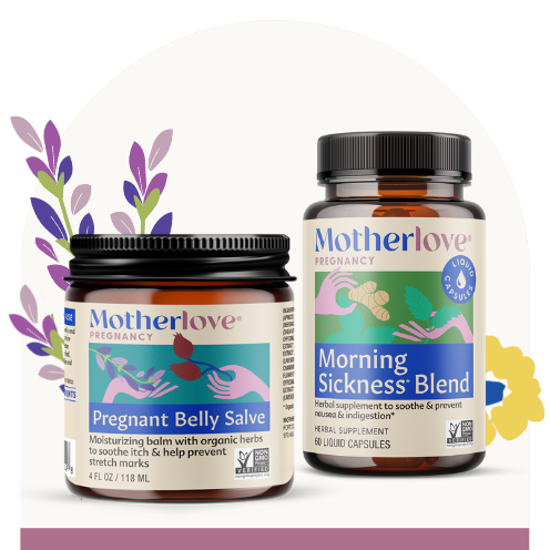 Mother Love Pregnant Belly Salve 29.5 ml and Mother Love Morning Sickness Blend 60 Liquid Capsules